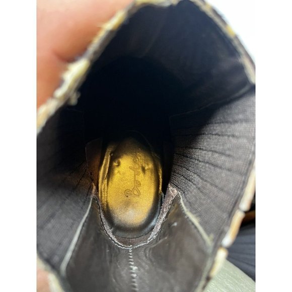 Boden Leopard Print Calf Hair Leather Wedge Slip On Ankle Booties Size 38/7 - Picture 9 of 10